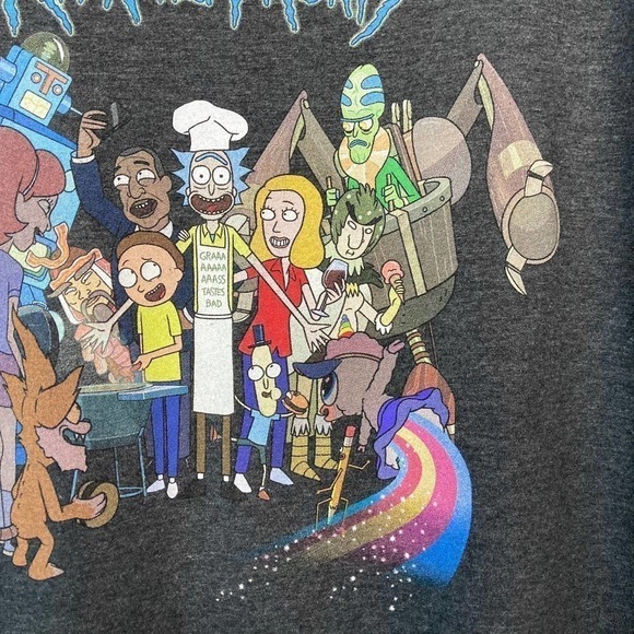 ripple Junction Rick And Morty Adult Swim Tee shirt Men's Size L Heather Gray. - Picture 4 of 12